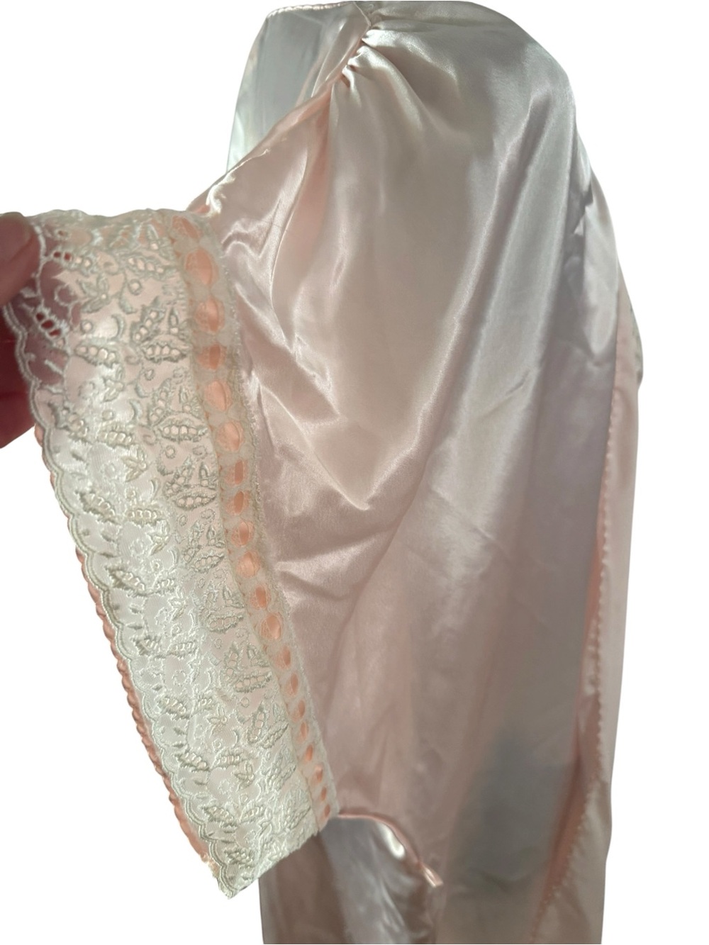 Val Mode VINTAGE Pink Satin Lace Nightie   ROBE  Size Small Lingerie - NO BELT S - Picture 5 of 14